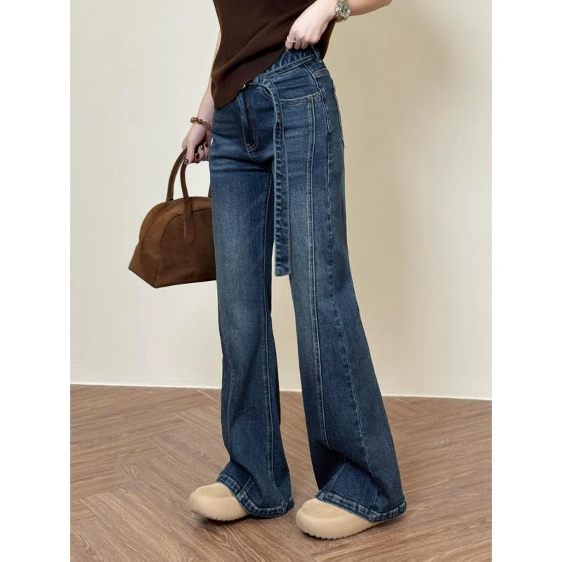 玖黛衣【修容裤】早秋美式显瘦微喇牛仔裤NZP44237Y NZP44238Y