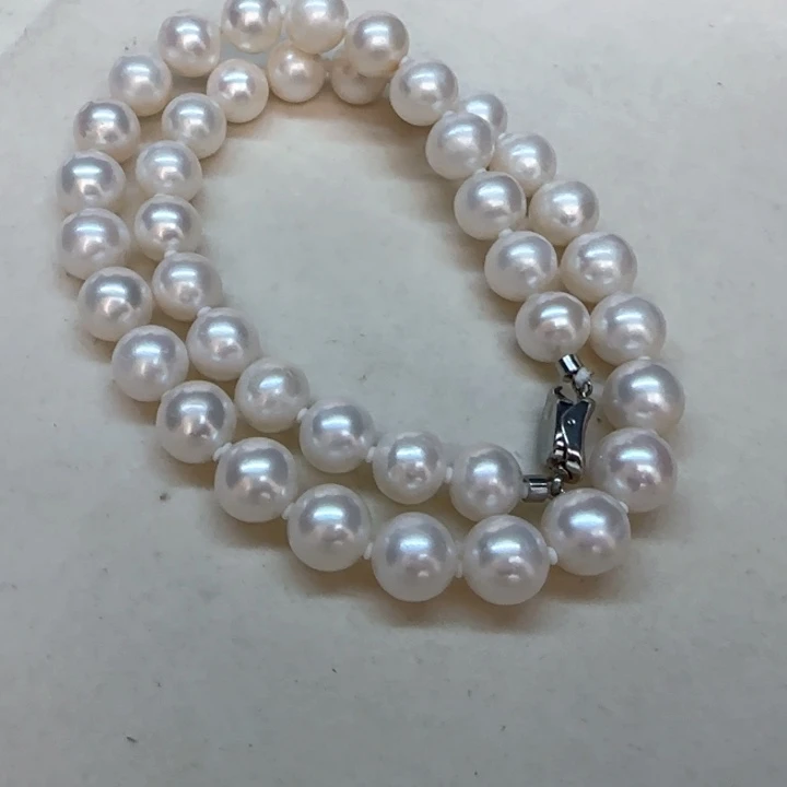 淡水珍珠银S925镶嵌项链