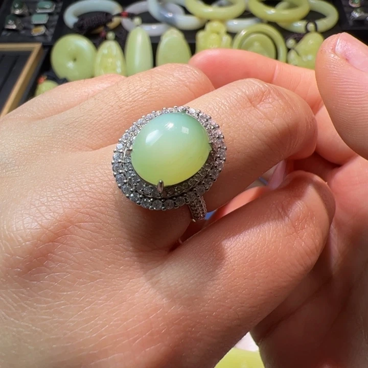 和田玉（碧玉）颈饰银S925镶嵌