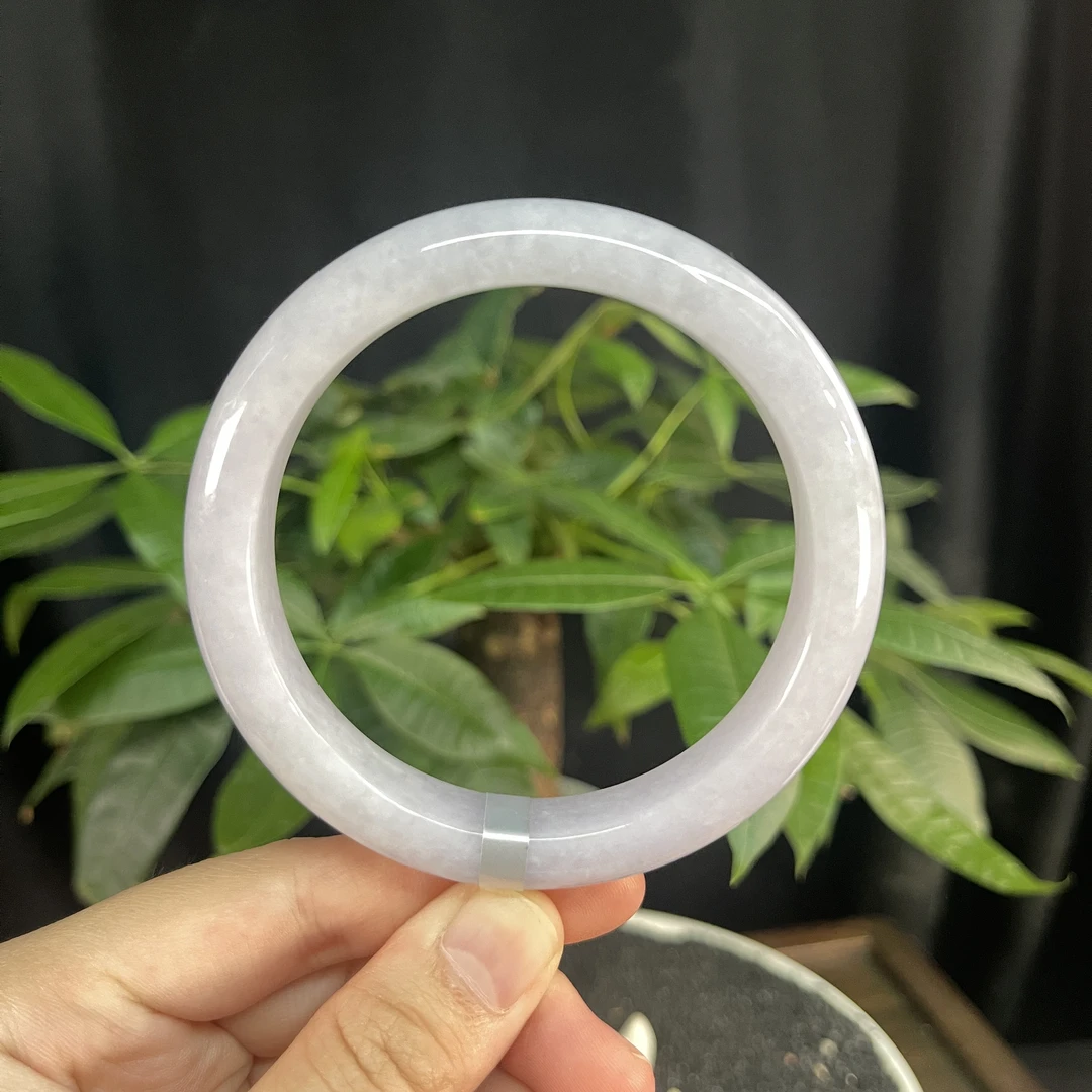 JXSZ-0031   天然缅甸A货翡翠手镯  圈口：60