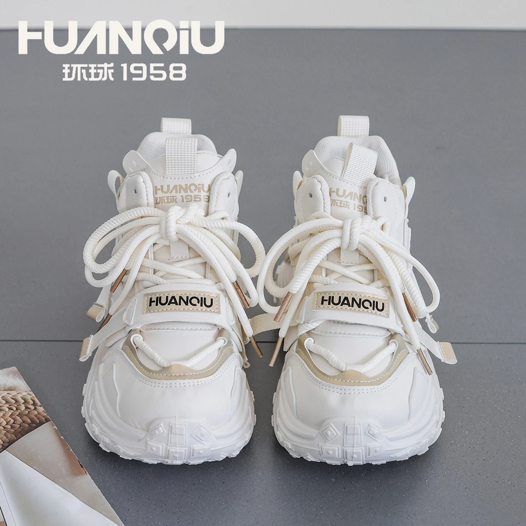 环球2025秋冬新款高帮百搭老爹鞋厚底增高运动时尚休闲鞋轻便女鞋