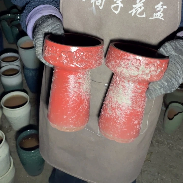 紫砂花盆口13高23瑕疵瑕疵