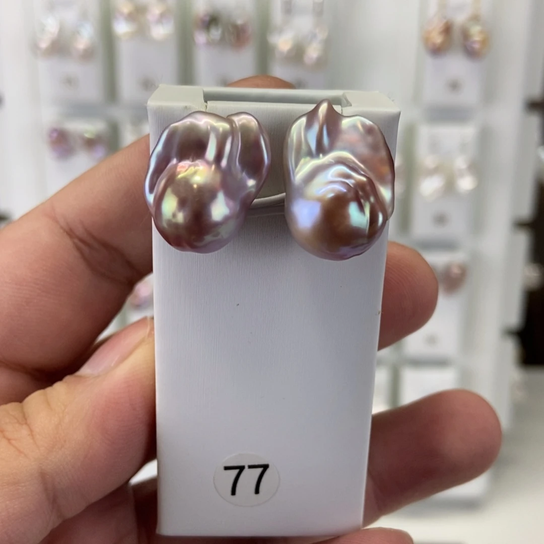 银S925镶嵌淡水珍珠耳饰