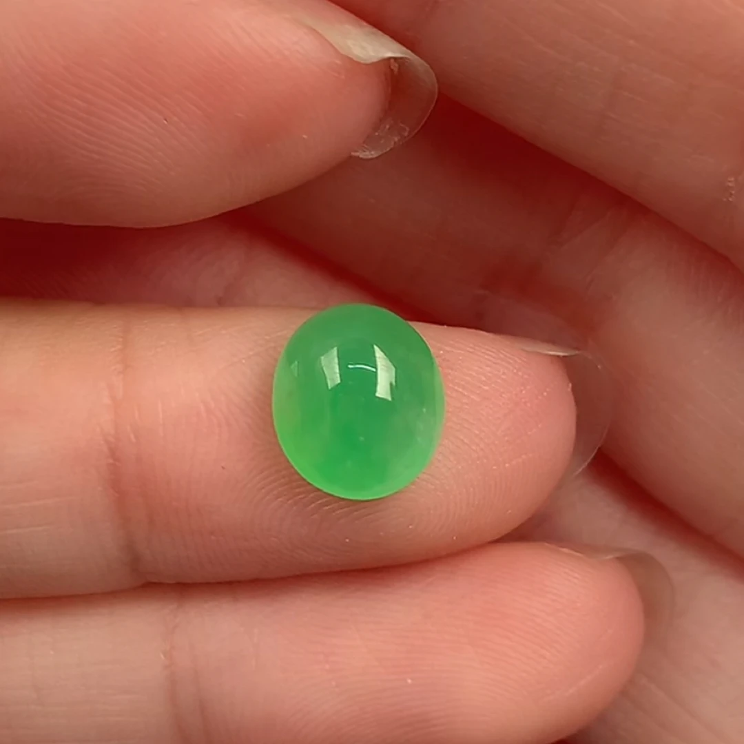 天然缅甸翡翠A货未镶嵌绿蛋-琴