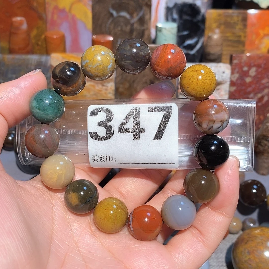 未镶嵌天然北票硅化玉手串卡14.6硅化玉