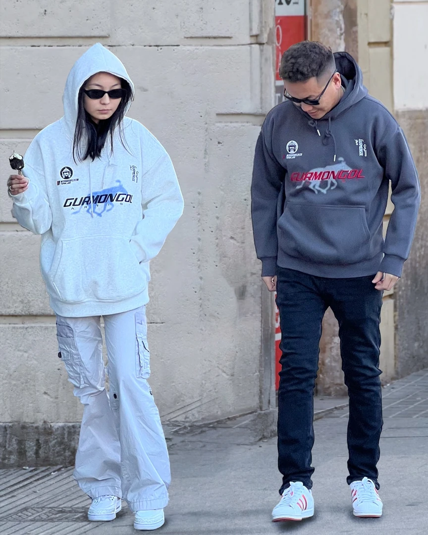 GURMONGOL87636卫衣时尚时尚休闲套头连帽嘻哈