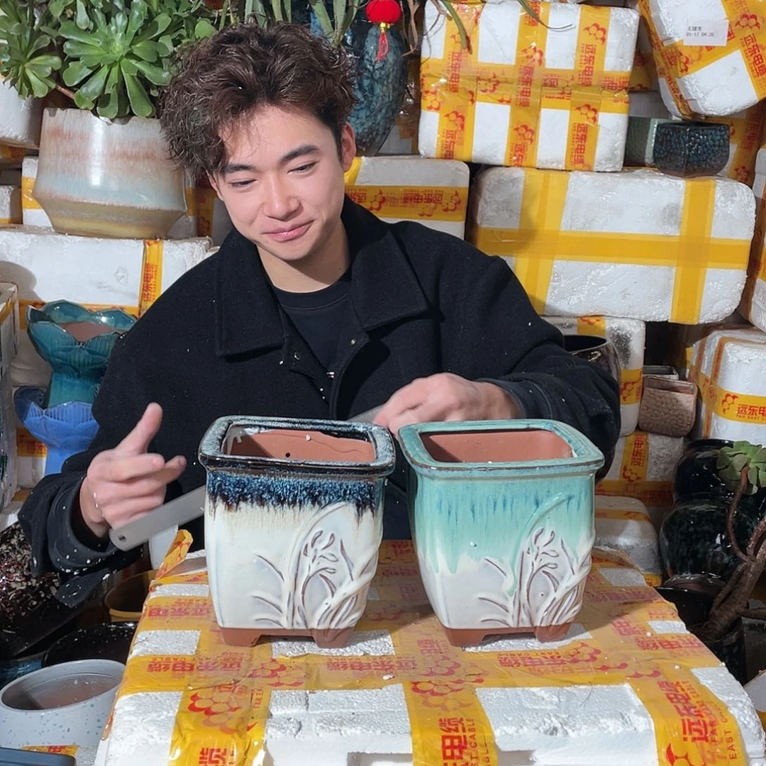 无铅玻璃宜兴紫砂花盆