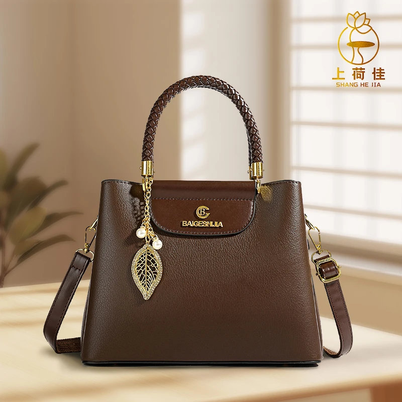 【当天发货】秋冬新款手提包百搭时尚高级感大容量妈妈单肩斜挎女包