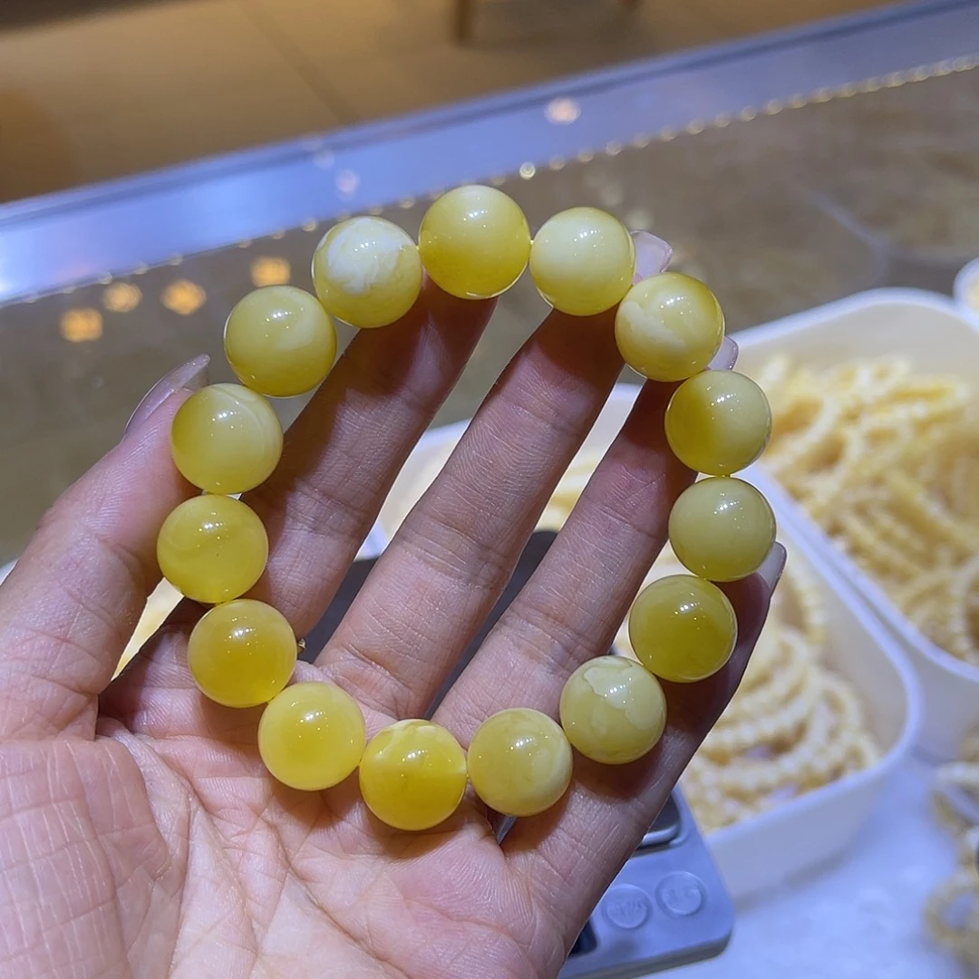 琥珀未镶嵌手链蜜蜡手串14