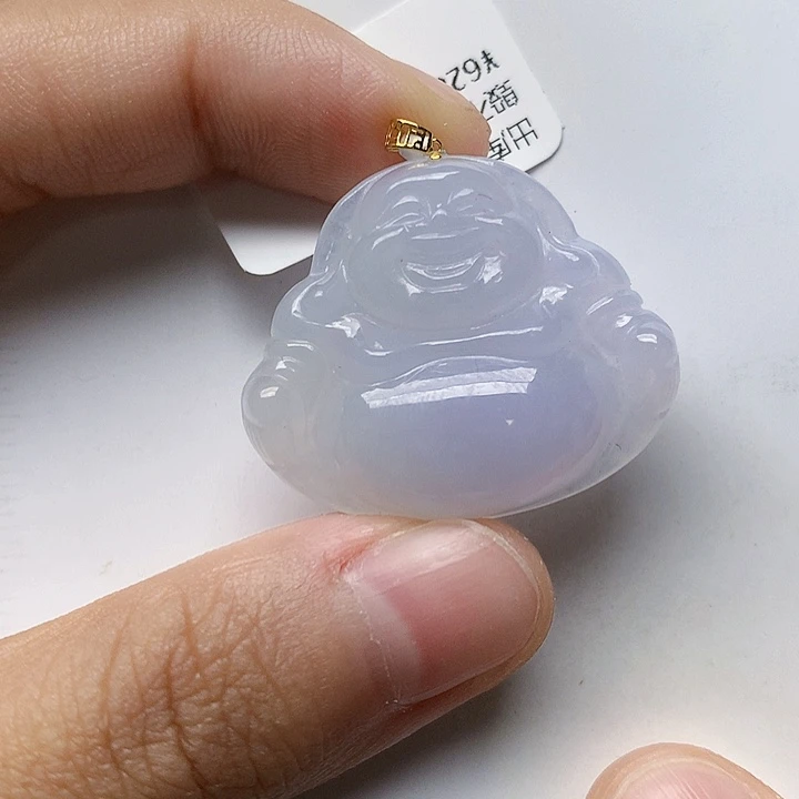 颈饰18K金镶嵌翡翠天然翡翠
