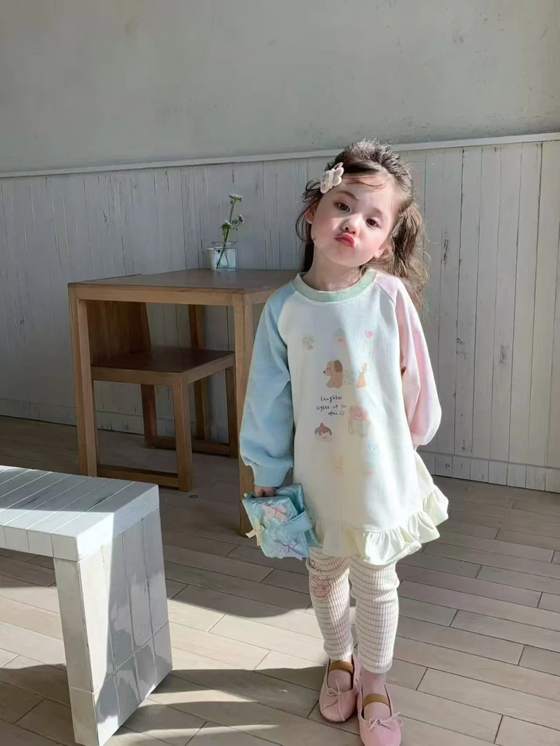 橘止皮【现货】CY251307春季新款儿童卫衣裙女童打底裤CK251308