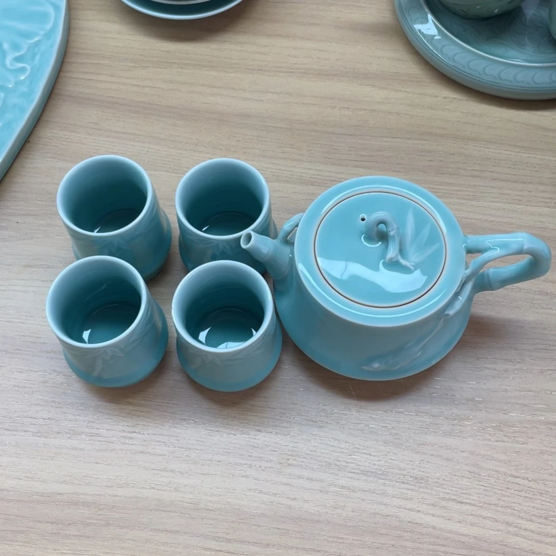 微瑕特价青瓷青瓷一壶四杯