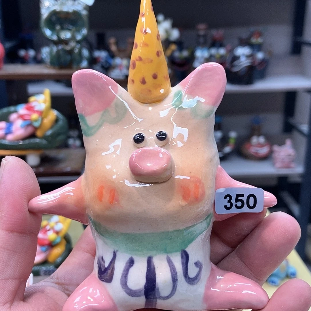 摆件直播间手工抽象陶瓷摆件350