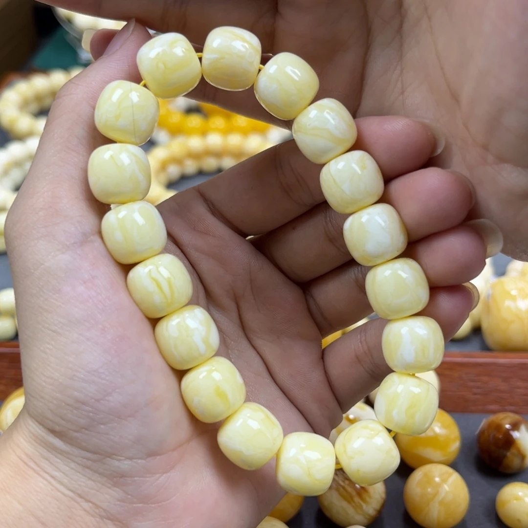 琥珀未镶嵌手串同料老邢手串13mm