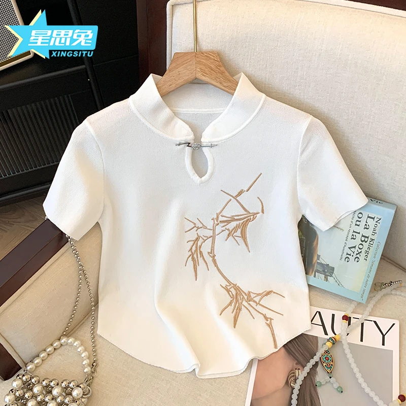 夏季新中式女童国风小短袖