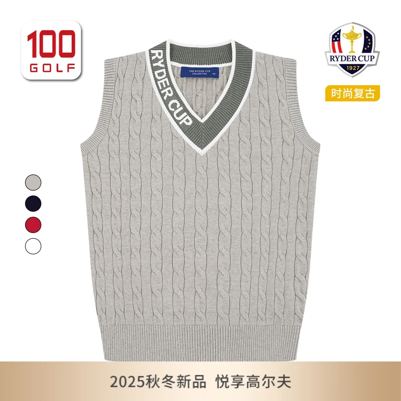 RyderCup莱德杯高尔夫女装毛背心25秋冬柔软复古马甲女RF252WK012