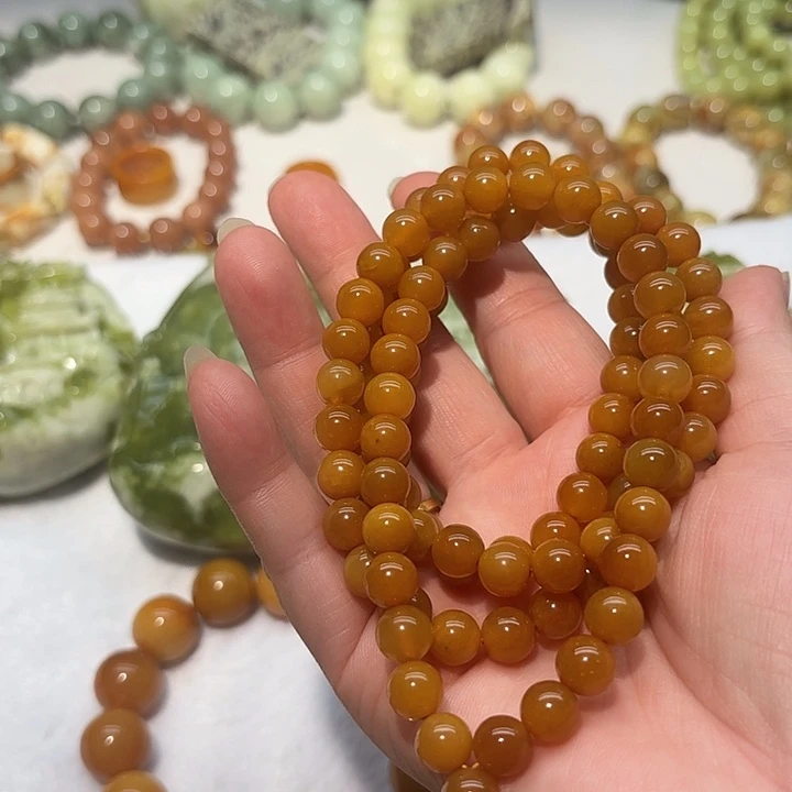 山***连蛇纹石玉未镶嵌手串