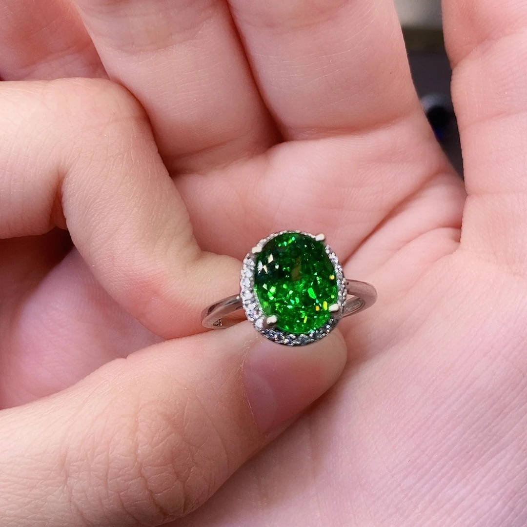 珠宝奇石碧玺银S925镶嵌