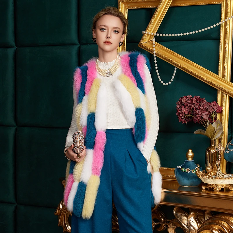 【温婉如玉】狐狸毛皮草马甲女年轻款2025年秋冬新款时尚背心H24091