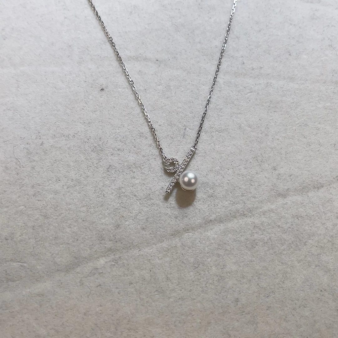 银S925镶嵌颈饰淡水珍珠
