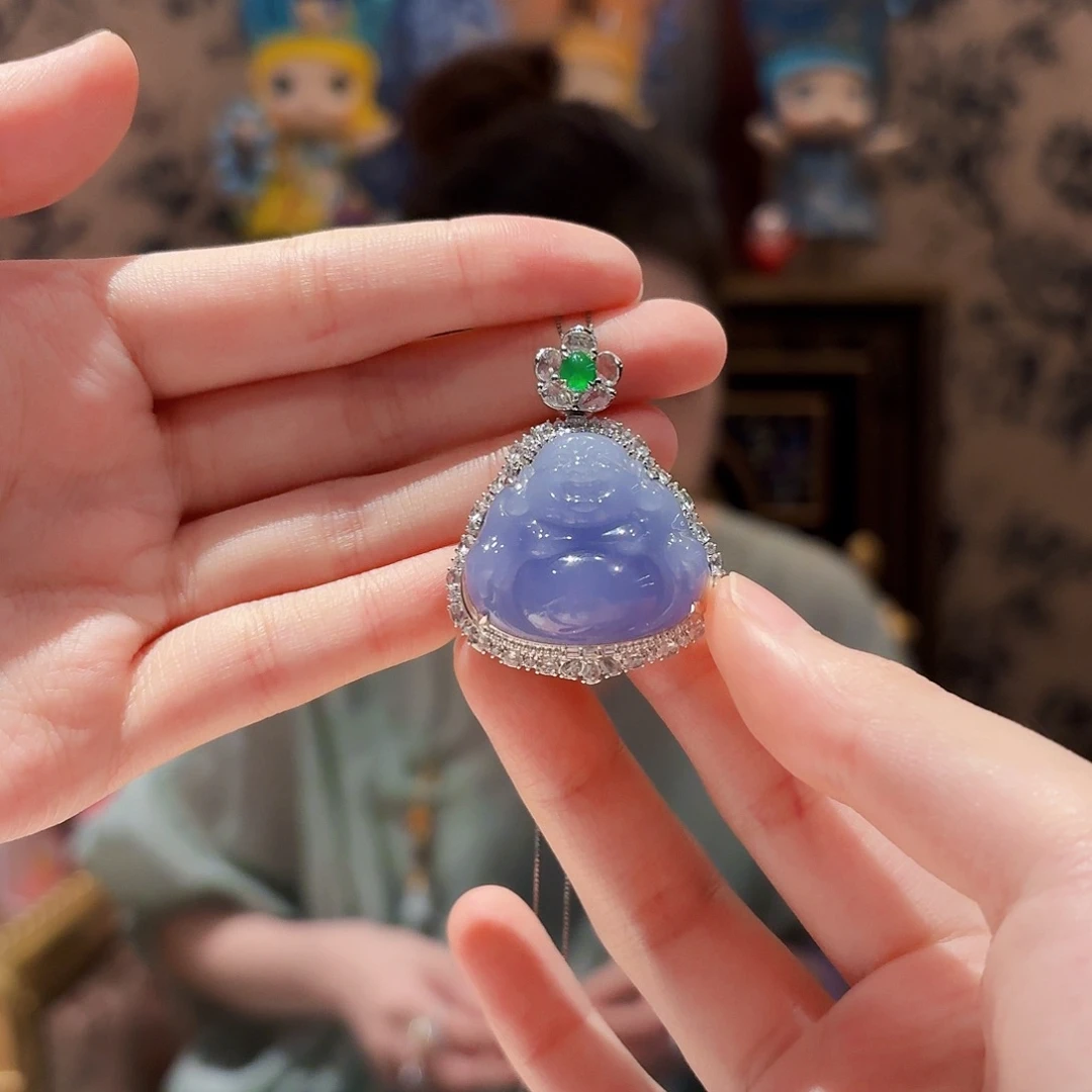 翡翠18K金镶嵌吊坠(赠链)