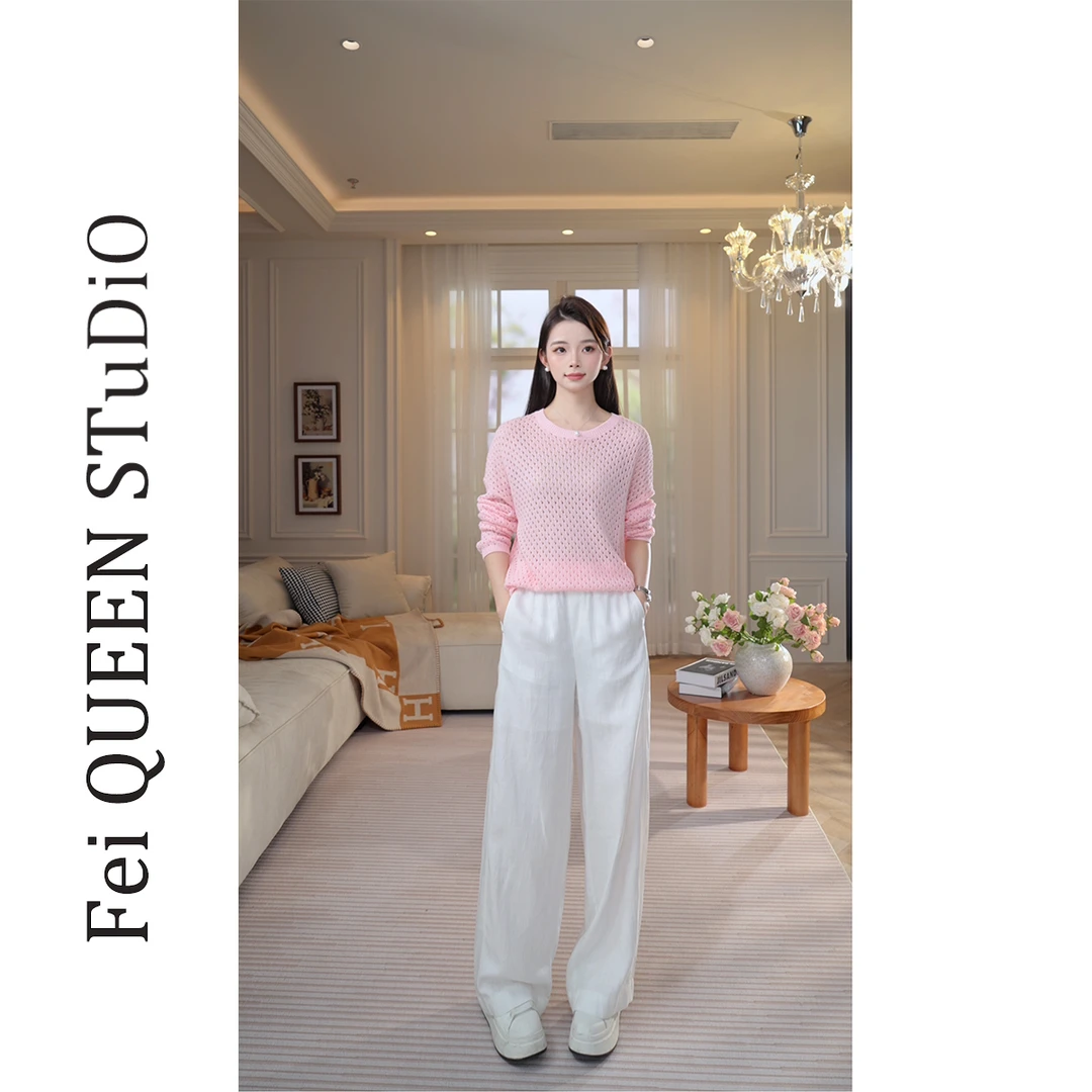 春夏天丝亚麻显瘦气质时尚减龄百搭神裤LD0A25139 F