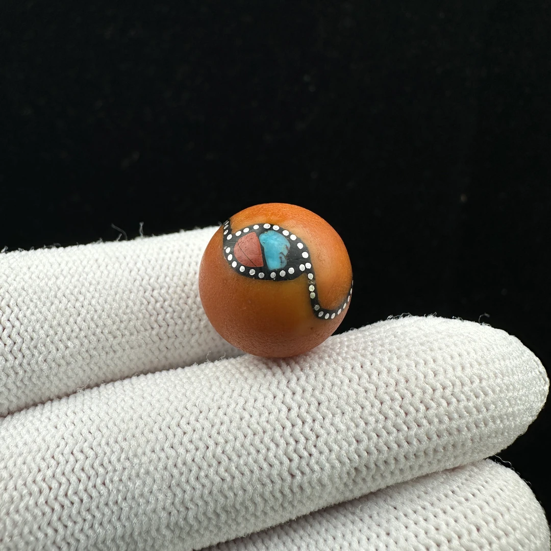 Y5959天然原矿蜜蜡 老蜡单珠 16mm抖音基地质检发