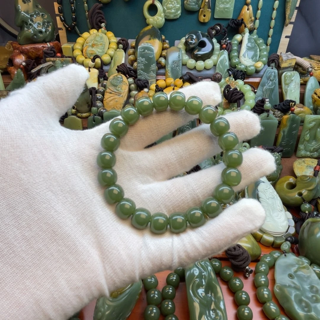 N****岫岩河磨玉（透闪石质玉）未镶嵌手链