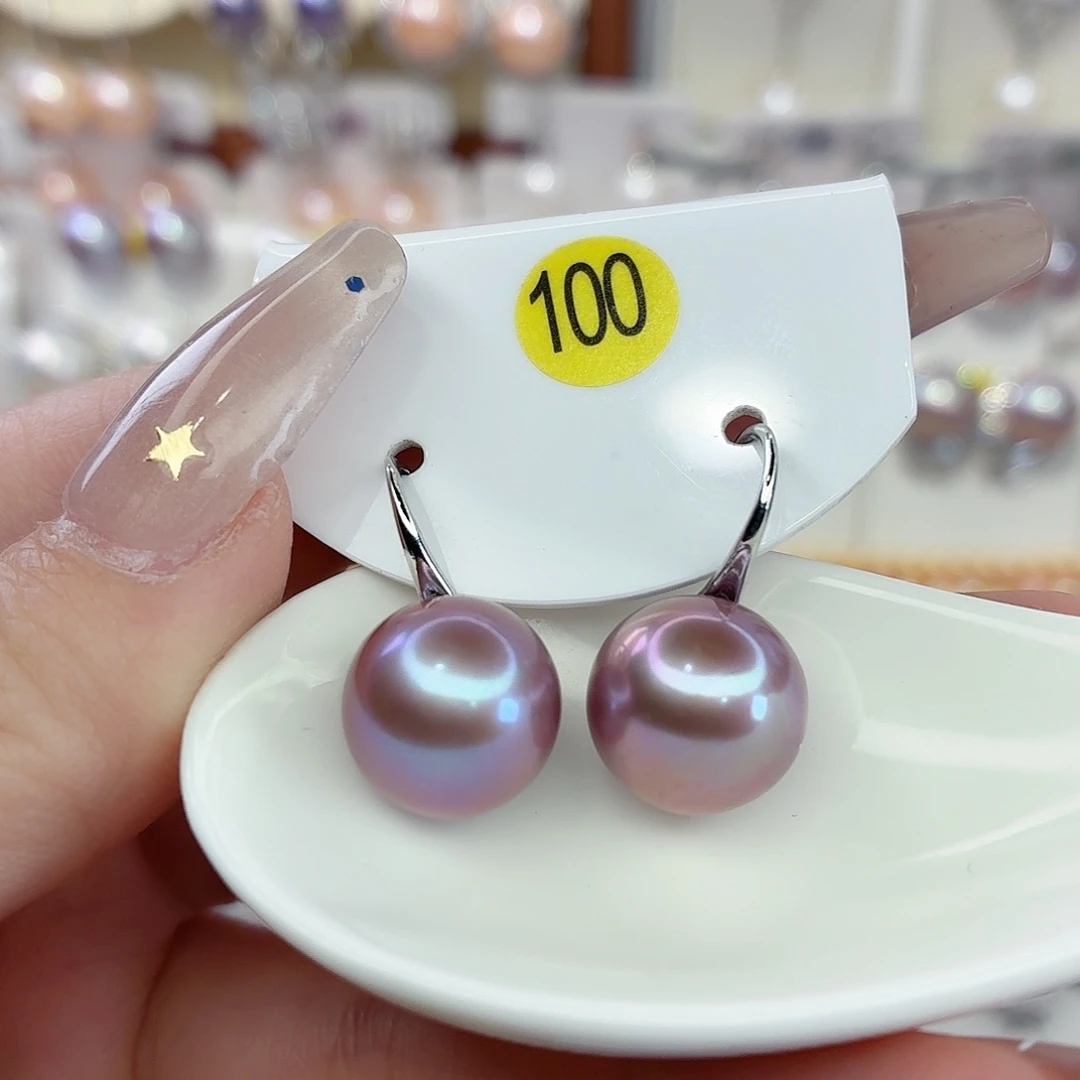 简***0银S925镶嵌耳饰淡水珍珠