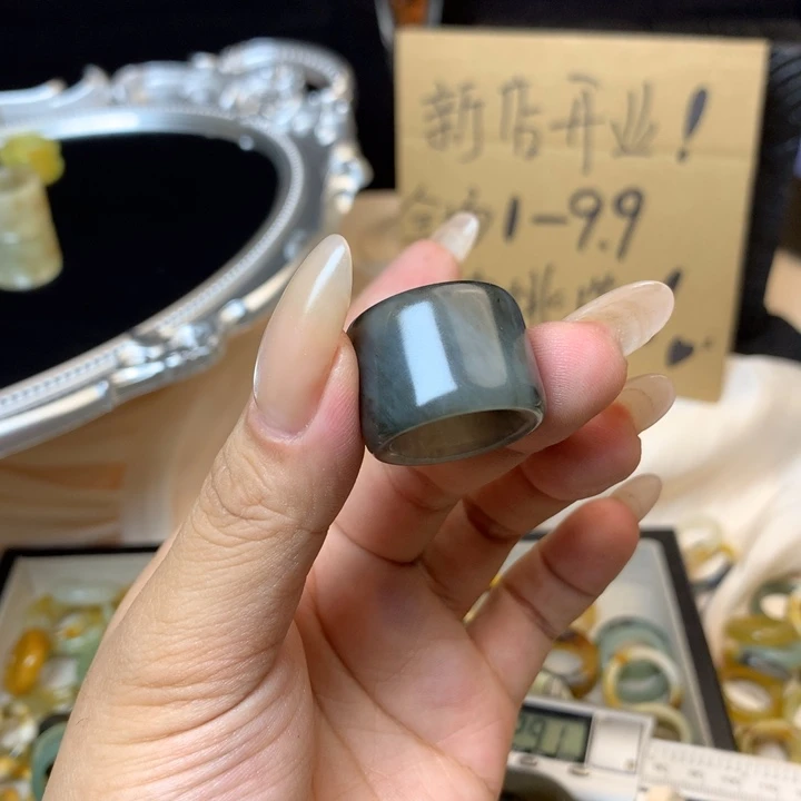 今****合金蛇纹石玉戒指