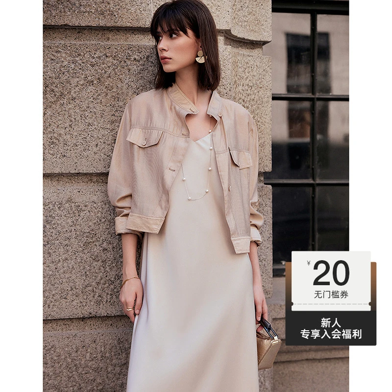 微光夹克LILY2025夏女装莫代尔醋酸混纺工装薄款外套125209C3920