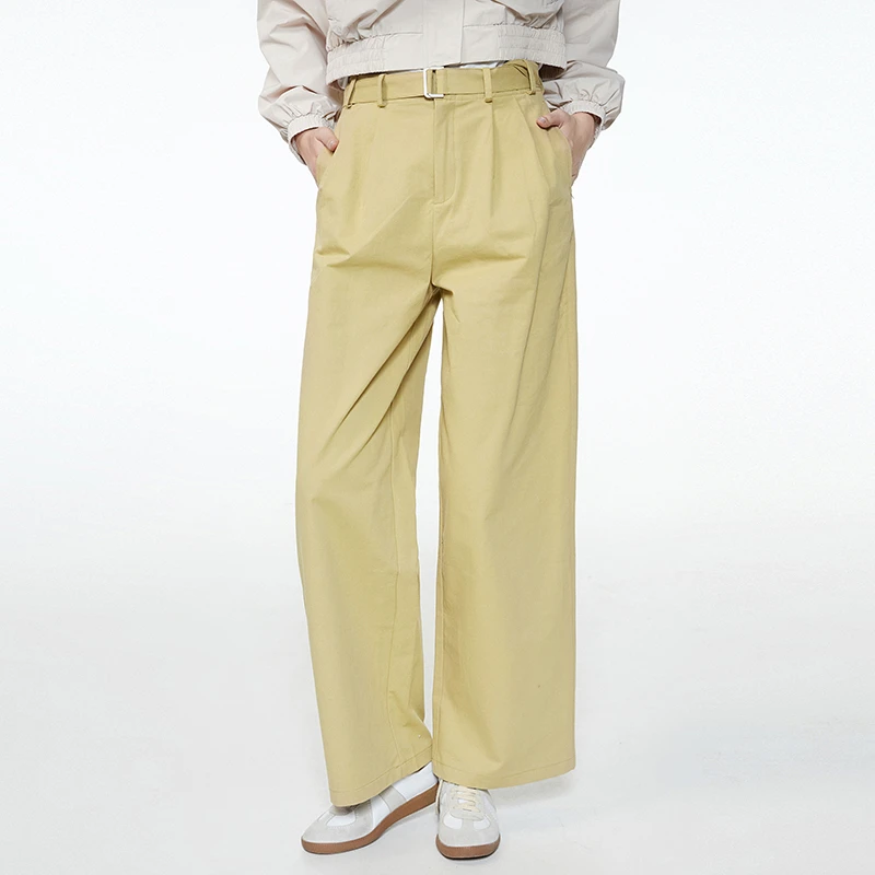 51BY0P0002高腰直筒长裤遮肉显瘦裤子休闲裤女2025春