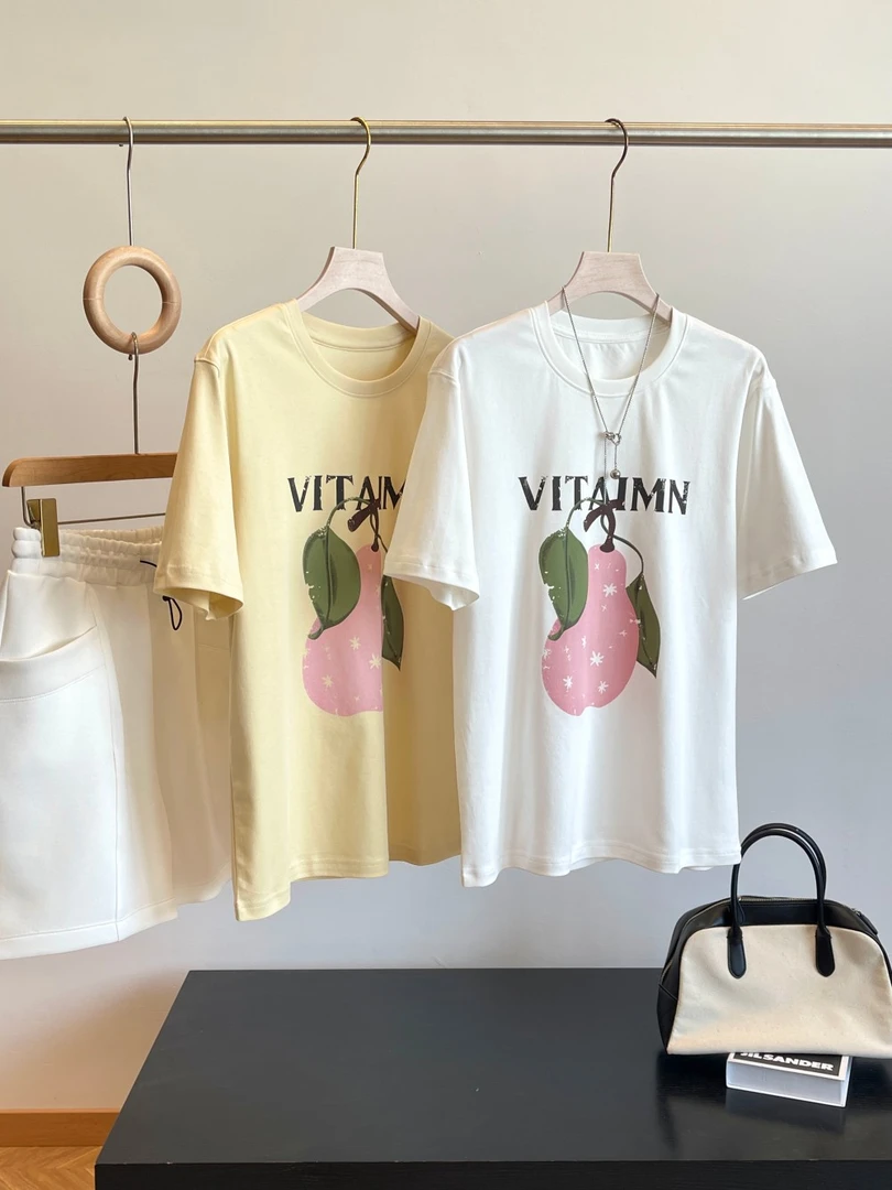 B 水柔全棉~一线用料 透气印花 宽松休闲短袖T恤 C10 女装 H5941