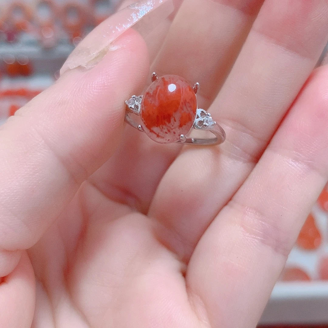 银S925镶嵌南红玛瑙戒指