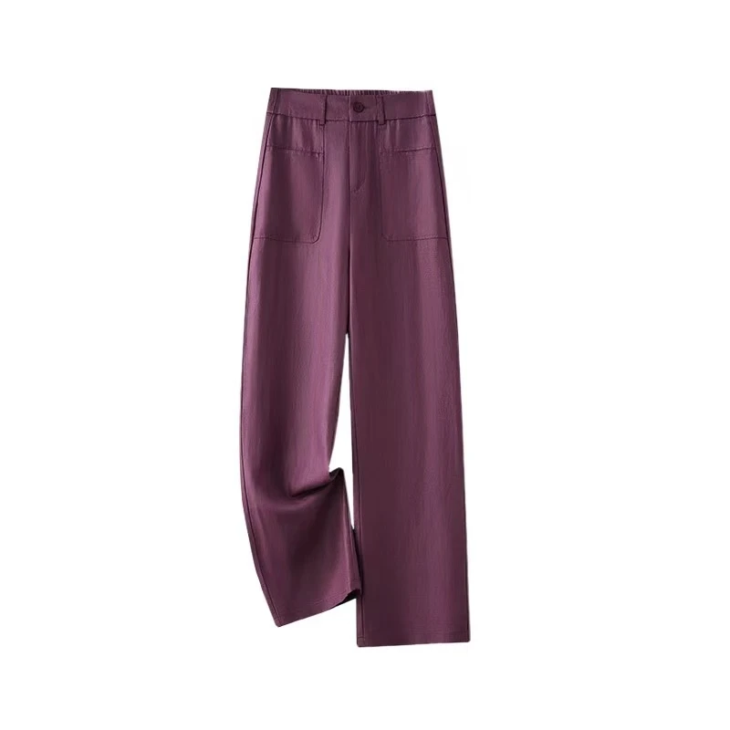 丝年.素宜|时尚休闲女裤2025春夏新款阔腿裤女直筒休闲裤KZ0021