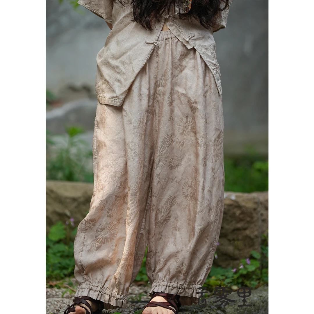 云雾里 原创设计5025复古文艺松弛感自由宽松随性混纺裤子