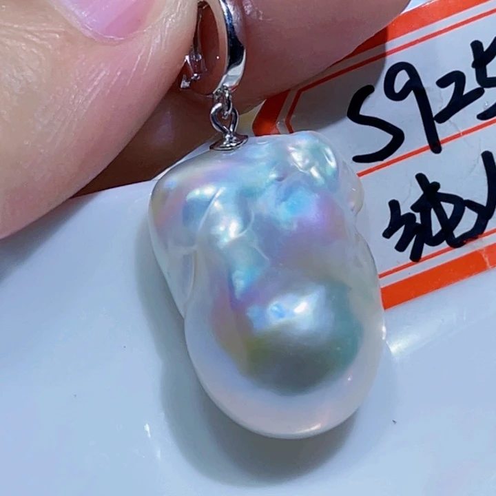 淡水珍珠银S925镶嵌颈饰