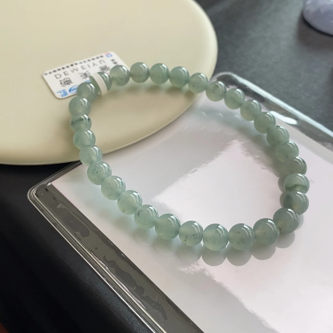 翡翠未镶嵌手链卡6.3