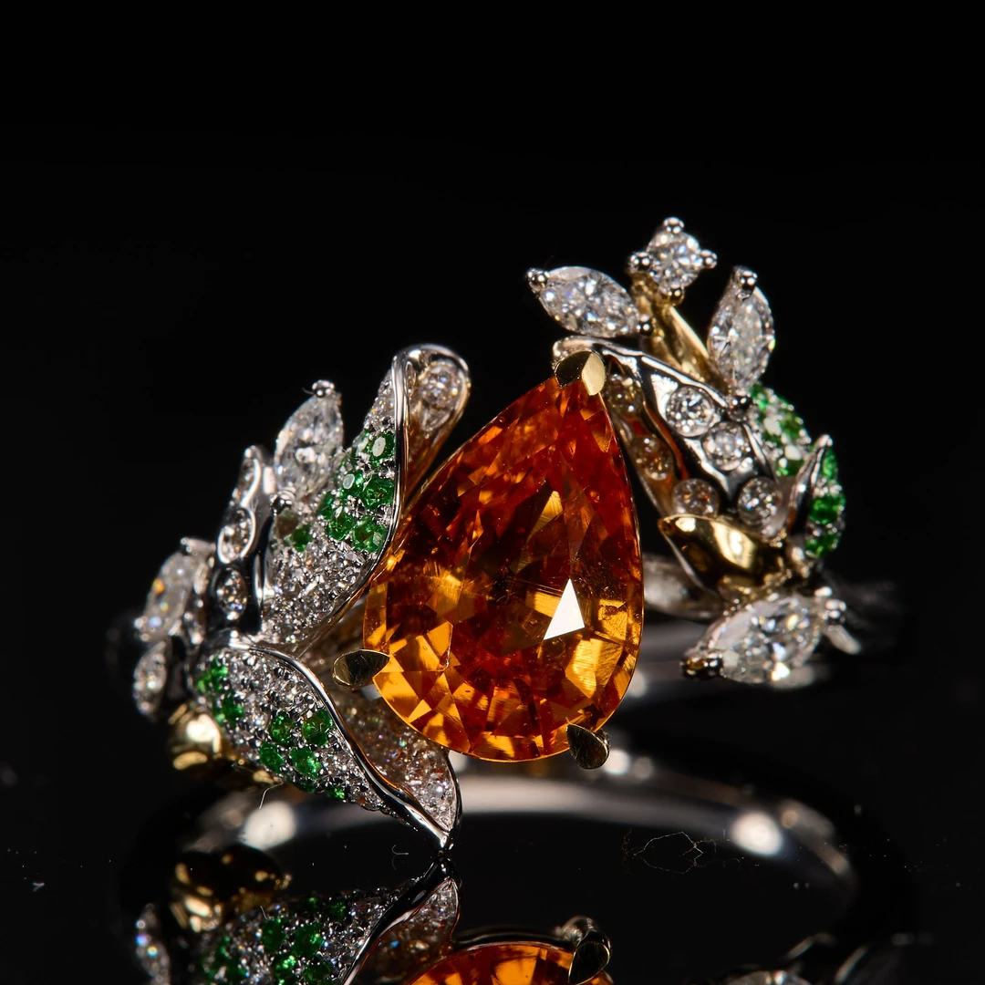 如苑珠宝18K金芬达石戒指/2.56ct/GUILD/FANTA