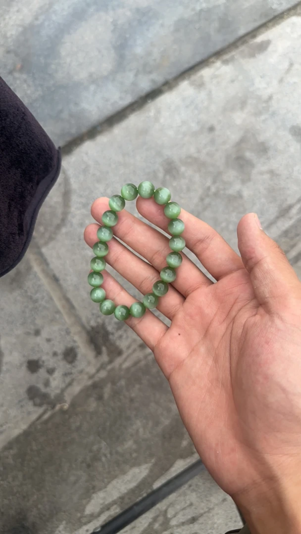 和田玉碧玉一线猫手串
