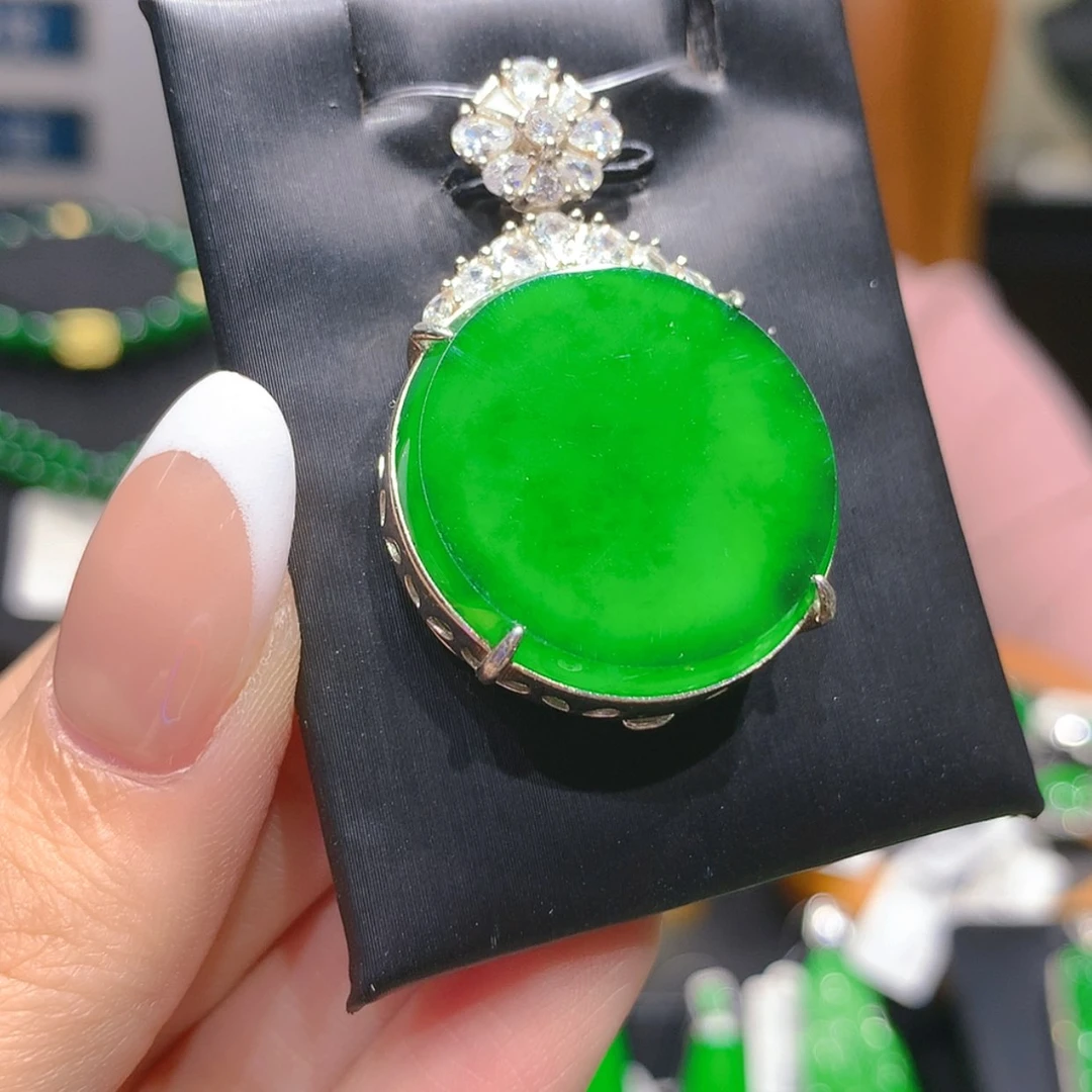 【闪购商品】翡翠银S925镶嵌颈饰5柒姐