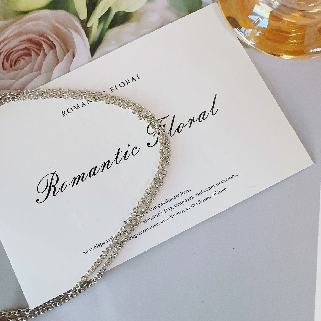 铜合金项链 7029 时尚气质百搭蓝色爱心带泡泡钻项链