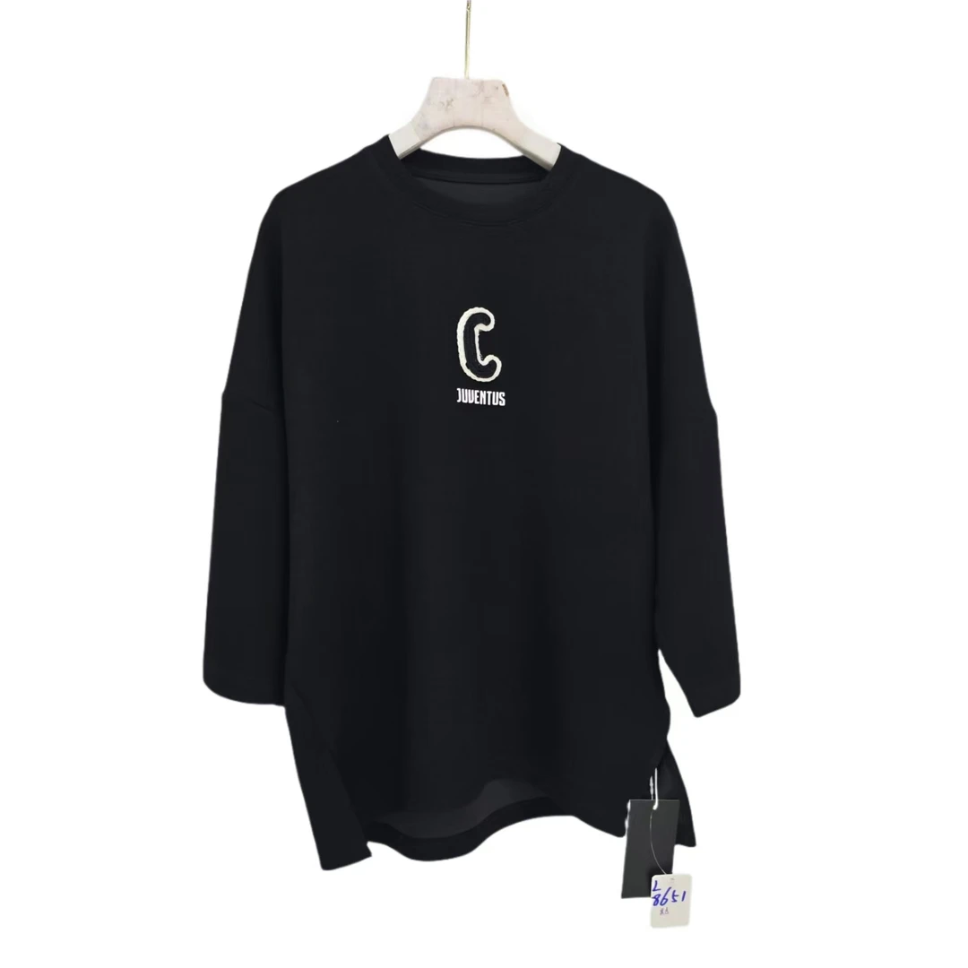 8651-女士毛巾圈C字（黑色）潮流大版空气卫衣