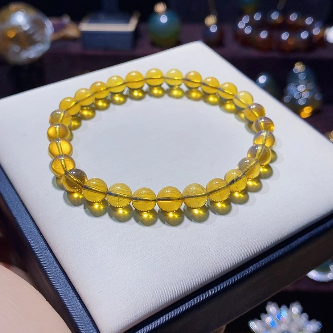 蓝珀手串未镶嵌尺寸6福利手串
