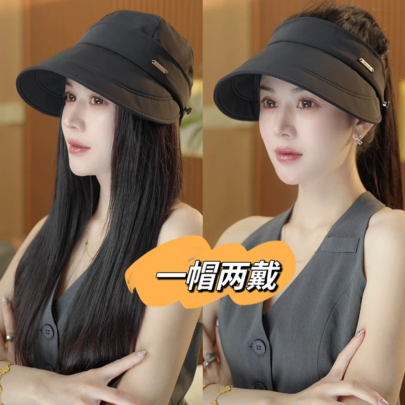 帽子女款2025新款鸭舌空顶帽二合一夏季遮阳防晒可拆卸渔夫帽M07