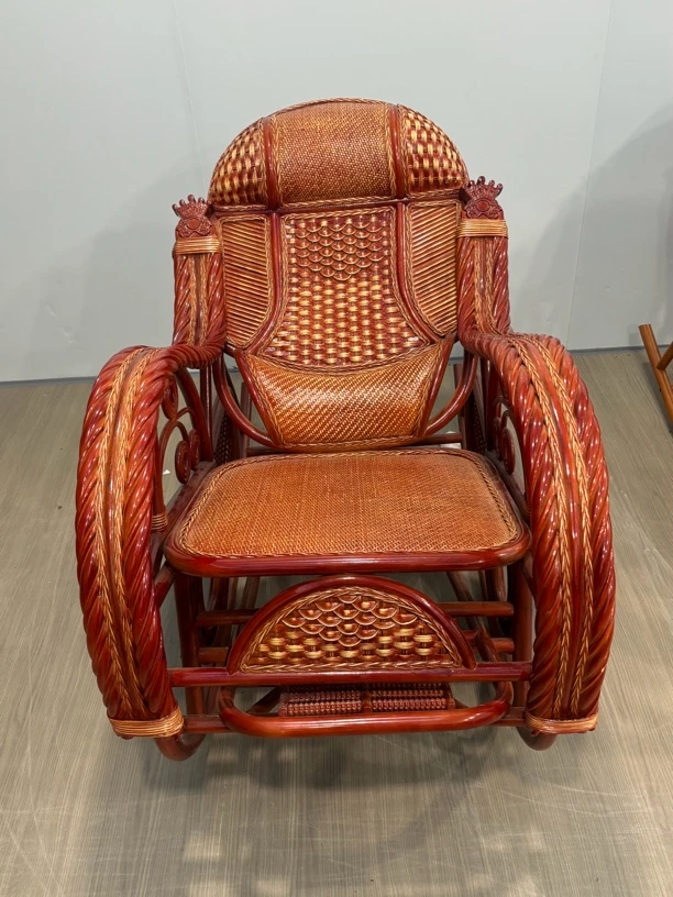 藤椅天然真藤摇椅家用摇摇椅躺椅大人阳台休闲午睡藤编老人逍遥椅