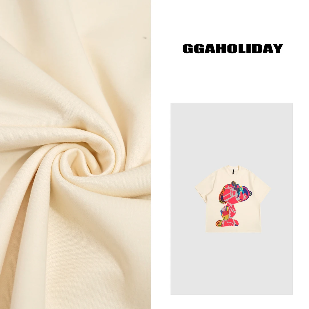 GGAHOILDAY宽松印花圆领时尚休闲复古潮流情侣短袖T恤上衣-152105