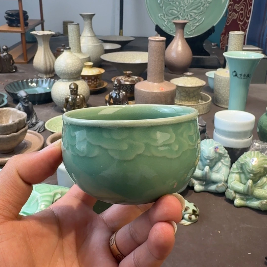 龙泉青瓷茶具微瑕