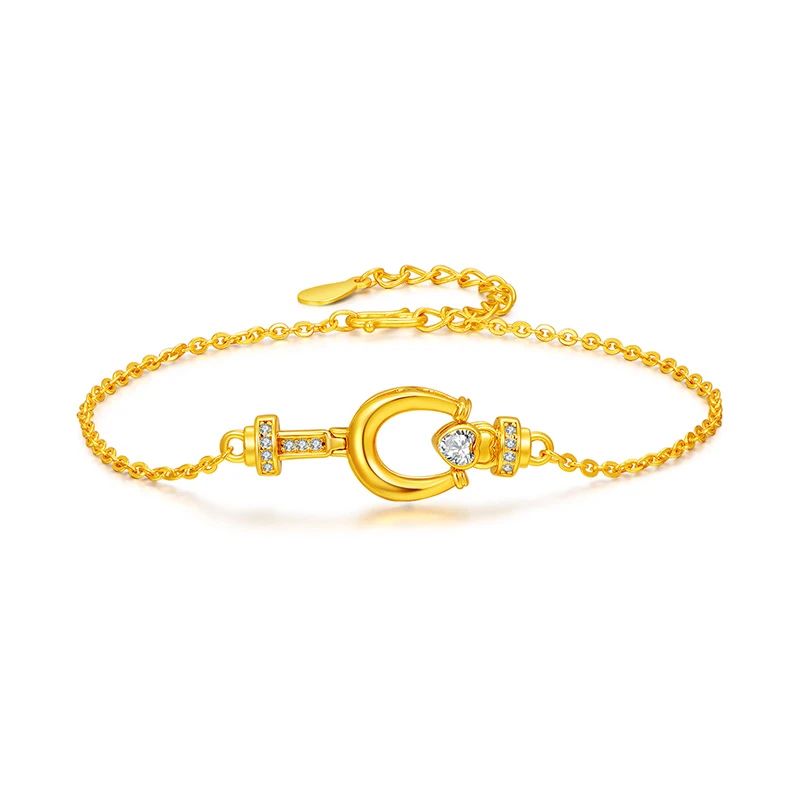 ZHOU LIU FU/周六福 925银合成锆石手链 马上有爱手链-Y4190-主