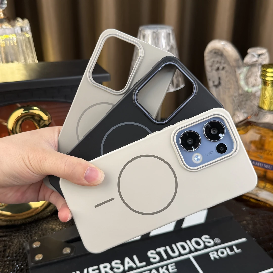 简约高级质感柔润磁吸磨砂壳适用于OPPO Reno13手机壳Magsafe